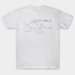 AK-47 Diagram (black) T-Shirt